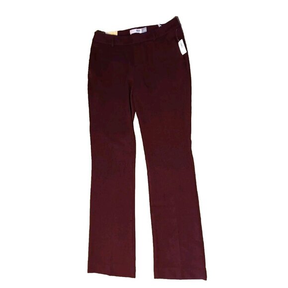 Old Navy Pants - Old Navy Women's 4 Claret Red Straight Leg Mid-Rise Career Pants Stretch NWT